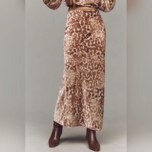 Anthropologie The Tilda Maxi Slip Skirt: Velvet Edition
